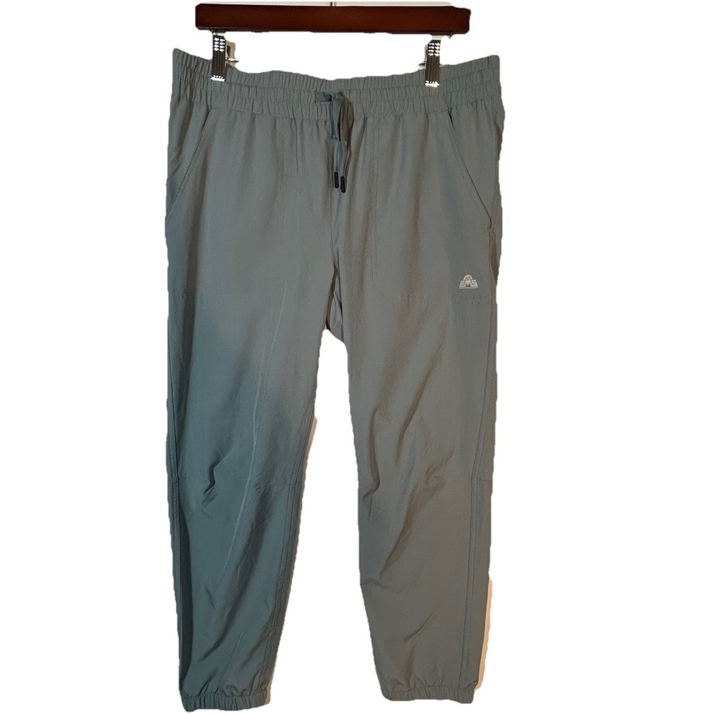EMS Women's Joggers Lightweight Elastic Waist Pockets Sage Green Size 12